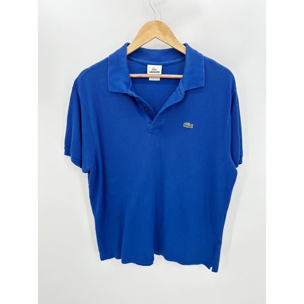 Lacoste Sport Ottoman Cosmic Blue Short Sleeve Cotton Polo Shirt Men's Size 6 XL